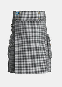 Utility_Shepherd_tartan_3936_kilt_front_image_with_pleated_design_and_adjustable_buckles_for_men