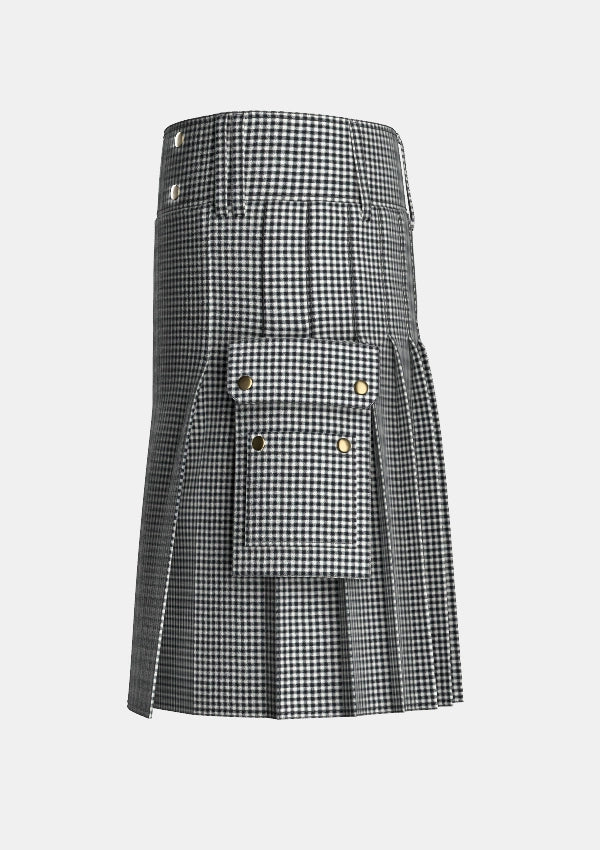 Utility_Shepherd_tartan_3936_kilt_left_image_with_pleated_design_and_adjustable_buckles_for_men