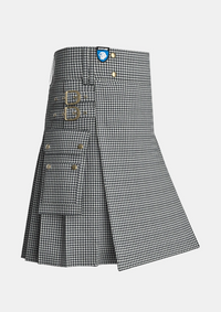 Utility_Shepherd_tartan_3936_kilt_side_image_with_pleated_design_and_adjustable_buckles_for_men