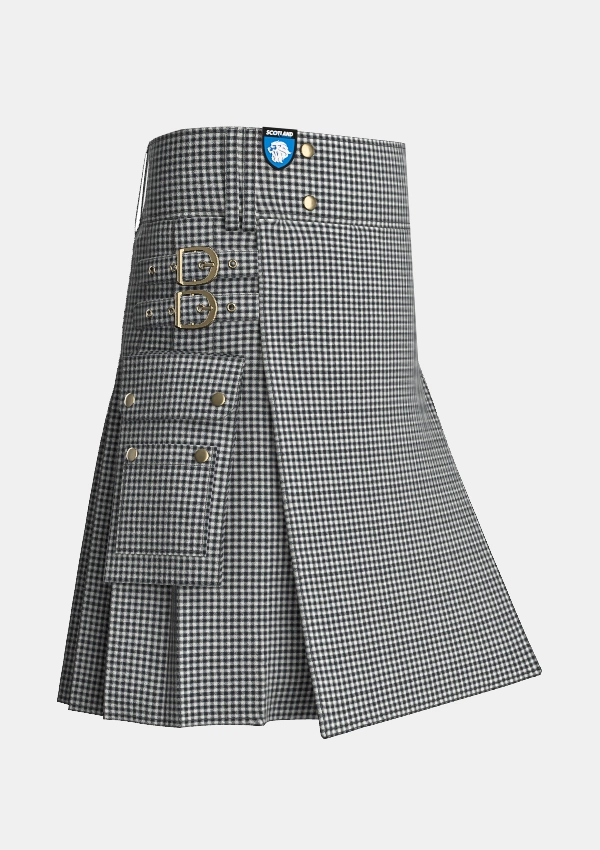 Utility_Shepherd_tartan_3936_kilt_side_image_with_pleated_design_and_adjustable_buckles_for_men