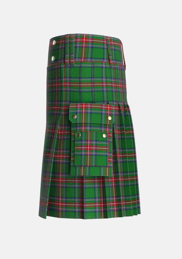 Utility_Sillars_Tartan_3207_kilt_left_image_with_pleated_design_and_adjustable_buckles_for_men