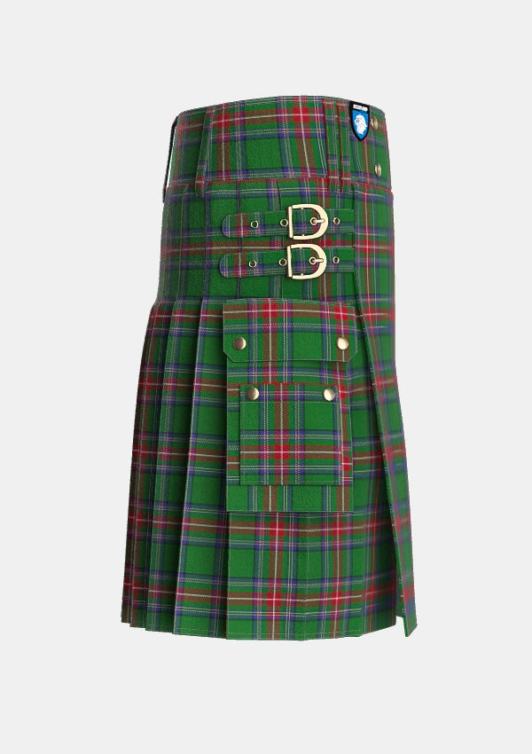 Utility_Sillars_Tartan_3207_kilt_right_image_with_pleated_design_and_adjustable_buckles_for_men