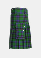 Utility_Sinclair_Hunting_VS_Tartan_889_kilt_left_image_with_pleated_design_and_adjustable_buckles_for_men