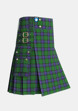 Utility_Sinclair_Hunting_VS_Tartan_889_kilt_side_image_with_pleated_design_and_adjustable_buckles_for_men