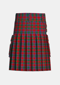 Utility_Sinclair_tartan_1437_kilt_back_image_with_pleated_design_and_adjustable_buckles_for_men