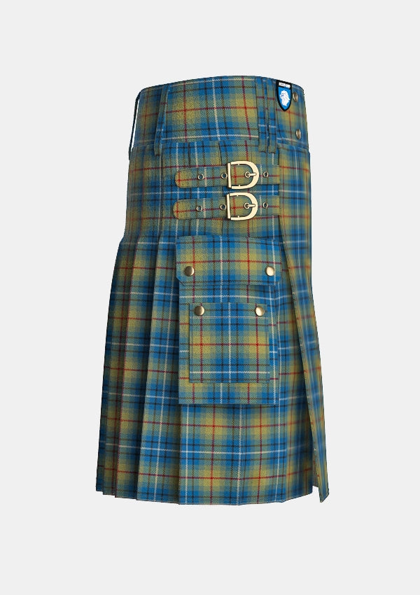 Utility_Sir_Sean_Connery_Commemorative_Tartan_13247_kilt_right_image_with_pleated_design_and_adjustable_buckles_for_men