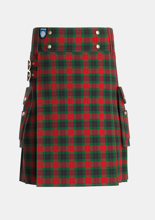 Utility_Skene_of_Cromar_Tartan_535_kilt_front_image_with_pleated_design_and_adjustable_buckles_for_men