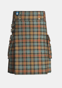 Utility_Smith_Weathered_tartan_kilt_front_image_with_pleated_design_and_adjustable_buckles_for_men