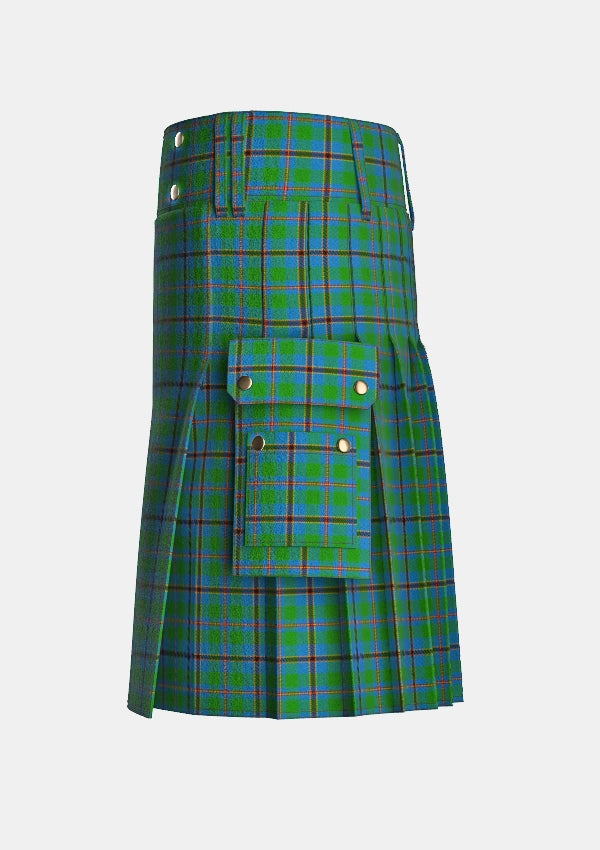 Utility_Snodgrass_Tartan_1216_kilt_left_image_with_pleated_design_and_adjustable_buckles_for_men