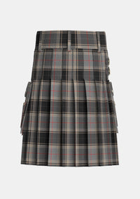 Utility_Sobieski_Stewart_Tartan_7096_kilt_back_image_with_pleated_design_and_adjustable_buckles_for_men