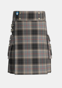 Utility_Sobieski_Stewart_Tartan_7096_kilt_front_image_with_pleated_design_and_adjustable_buckles_for_men