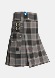 Utility_Sobieski_Stewart_Tartan_7096_kilt_side_image_with_pleated_design_and_adjustable_buckles_for_men