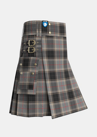 Utility_Sobieski_Stewart_Tartan_7096_kilt_side_image_with_pleated_design_and_adjustable_buckles_for_men