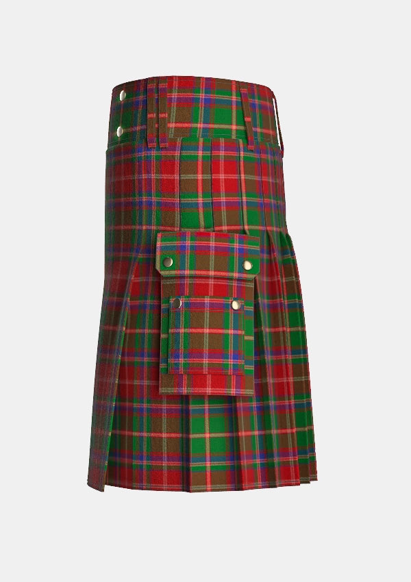 Utility_Somerville_tartan_1861_kilt_left_image_with_pleated_design_and_adjustable_buckles_for_men