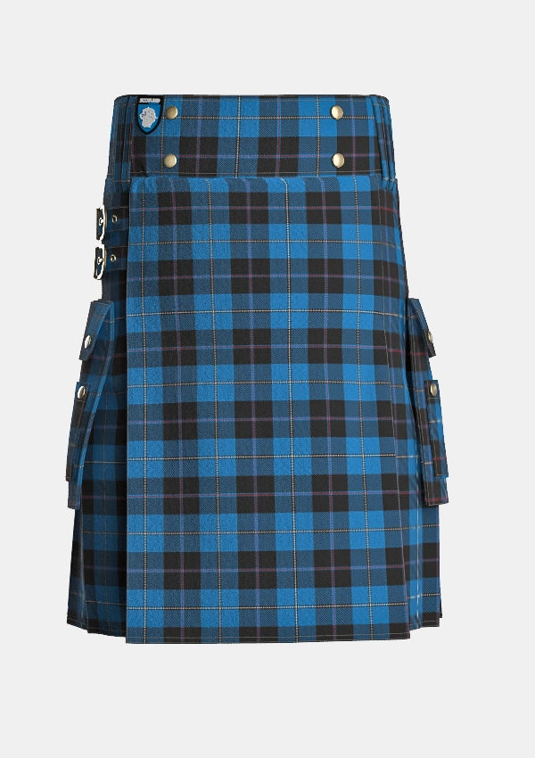 Utility_Sorbie_Tartan_kilt_front_image_with_pleated_design_and_adjustable_buckles_for_men