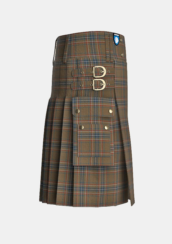 Utility_Spencer_Tartan_5315_kilt_right_image_with_pleated_design_and_adjustable_buckles_for_men