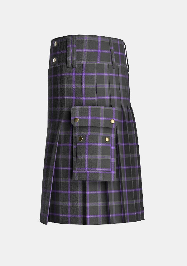 Utility_Spirit_of_Loch_Earn_Tartan_13609_kilt_left_image_with_pleated_design_and_adjustable_buckles_for_men