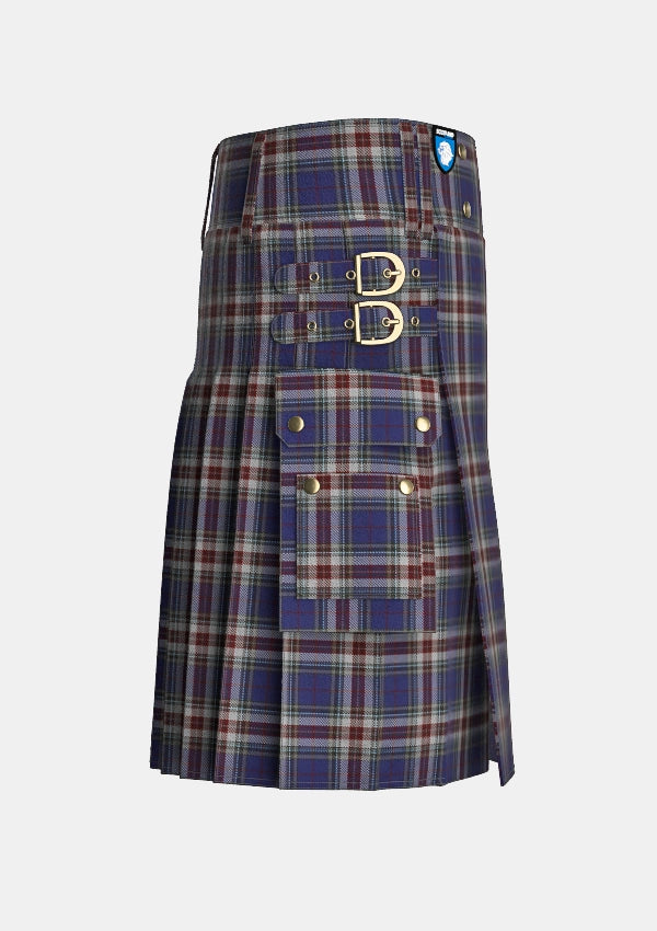 Utility_Spirit_of_Loch_Tay_Tartan_13610_kilt_right_image_with_pleated_design_and_adjustable_buckles_for_men