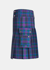 Utility_Spirit_of_Scotland_tartan_2451_kilt_left_image_with_pleated_design_and_adjustable_buckles_for_men