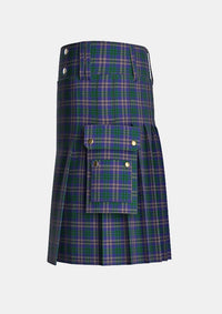 Utility_St_Andrews_University_of_Tartan_2398_kilt_left_image_with_pleated_design_and_adjustable_buckles_for_men