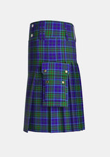 Utility_St_Lawrence_Tartan_1030_kilt_left_image_with_pleated_design_and_adjustable_buckles_for_men