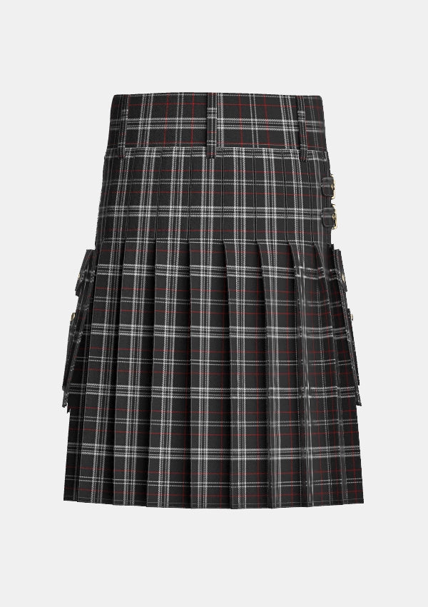 Utility_St_Mirren_Tartan_3831_kilt_back_image_with_pleated_design_and_adjustable_buckles_for_men