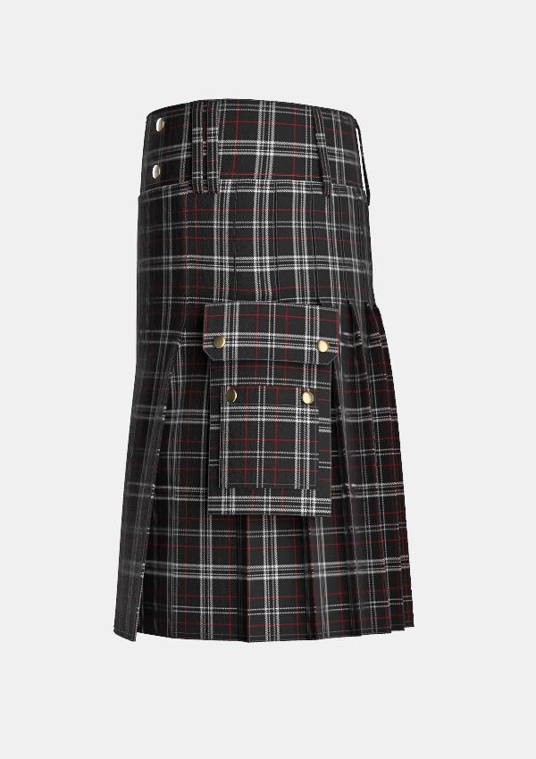 Utility_St_Mirren_Tartan_3831_kilt_left_image_with_pleated_design_and_adjustable_buckles_for_men