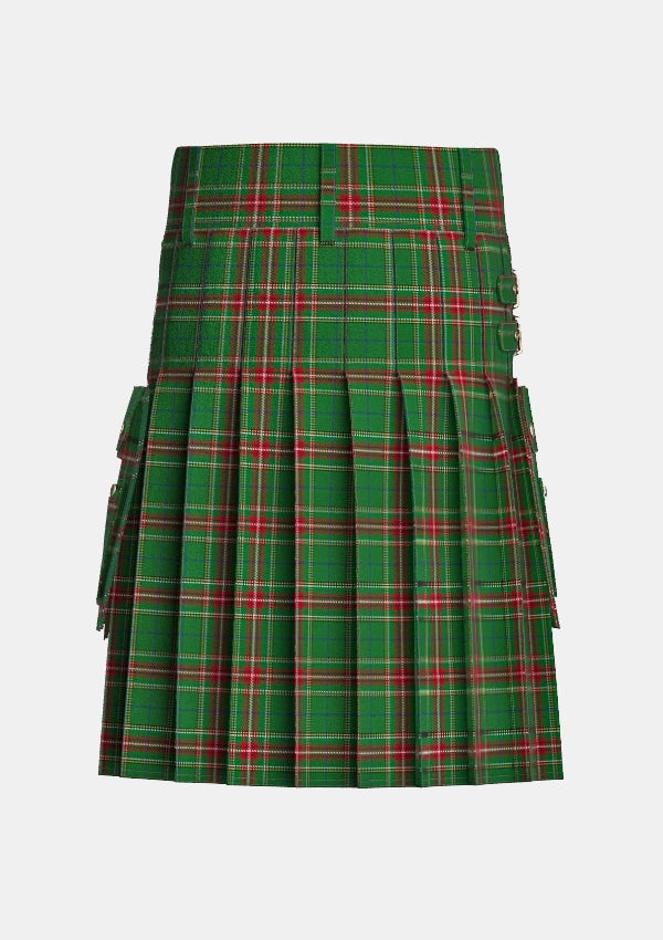 Utility_Steel_Tartan_6856_kilt_back_image_with_pleated_design_and_adjustable_buckles_for_men