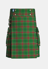Utility_Steel_Tartan_6856_kilt_front_image_with_pleated_design_and_adjustable_buckles_for_men