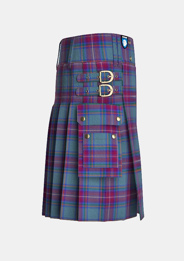 Utility_Steele_William_Habib_Tartan_12597_kilt_right_image_with_pleated_design_and_adjustable_buckles_for_men