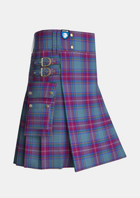 Utility_Steele_William_Habib_Tartan_12597_kilt_side_image_with_pleated_design_and_adjustable_buckles_for_men