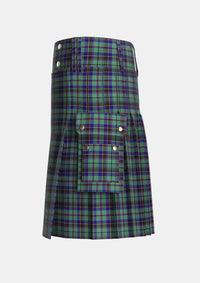 Utility_Stephenson_2_Tartan_517_kilt_left_image_with_pleated_design_and_adjustable_buckles_for_men