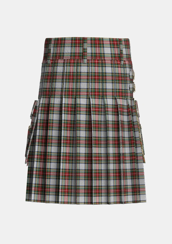 Utility_Stewart_Dress_1_Tartan_1765_kilt_back_image_with_pleated_design_and_adjustable_buckles_for_men