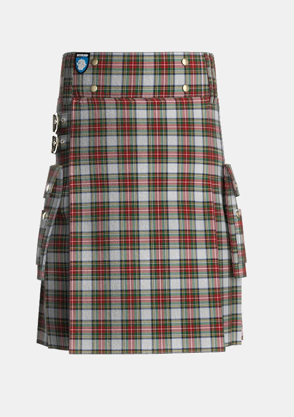 Utility_Stewart_Dress_1_Tartan_1765_kilt_front_image_with_pleated_design_and_adjustable_buckles_for_men