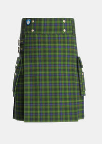 Utility_Stewart_Hunting_One_Tartan_6327_kilt_front_image_with_pleated_design_and_adjustable_buckles_for_men