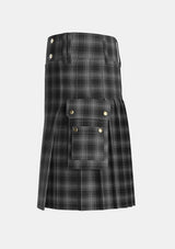 Utility_Stewart_Mourning_1880_Tartan_1126_kilt_left_image_with_pleated_design_and_adjustable_buckles_for_men