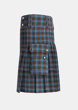 Utility_Stewart_Royal_Blue_Tartan_55_kilt_left_image_with_pleated_design_and_adjustable_buckles_for_men