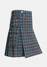 Utility_Stewart_Royal_Blue_Tartan_55_kilt_side_image_with_pleated_design_and_adjustable_buckles_for_men