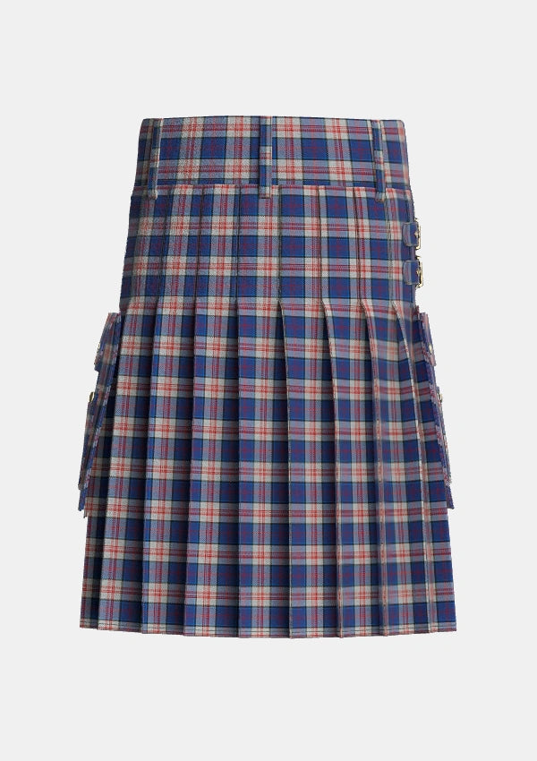 Utility_Stewart_of_Appin_Hunting_Dress_Tartan_481_kilt_back_image_with_pleated_design_and_adjustable_buckles_for_men