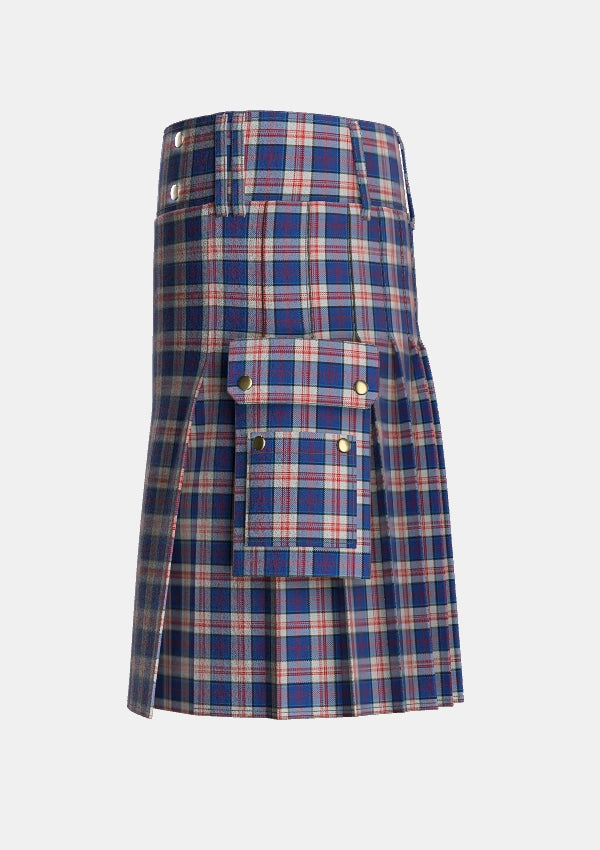 Utility_Stewart_of_Appin_Hunting_Dress_Tartan_481_kilt_left_image_with_pleated_design_and_adjustable_buckles_for_men
