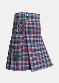 Utility_Stewart_of_Appin_Hunting_Dress_Tartan_481_kilt_side_image_with_pleated_design_and_adjustable_buckles_for_men