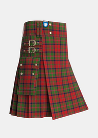 Utility_Stewart_of_Ardshiel_Tartan_73_kilt_side_image_with_pleated_design_and_adjustable_buckles_for_men