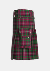 Utility_Stewart_of_Bute_Hunting_Tartan_5175_kilt_left_image_with_pleated_design_and_adjustable_buckles_for_men