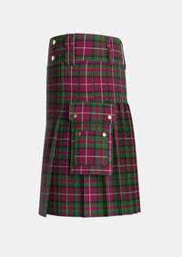 Utility_Stewart_of_Bute_Hunting_Tartan_5175_kilt_left_image_with_pleated_design_and_adjustable_buckles_for_men