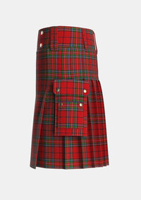 Utility_Stewart_of_Galloway_VS_Tartan_1201_kilt_left_image_with_pleated_design_and_adjustable_buckles_for_men