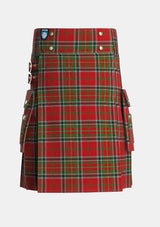 Utility_Stewart_of_Galloway_Wilsons_Tartan_851_kilt_front_image_with_pleated_design_and_adjustable_buckles_for_men