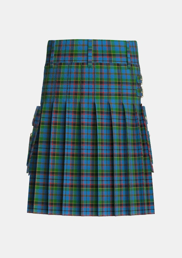 Utility_Stinson_Tartan_438_kilt_back_image_with_pleated_design_and_adjustable_buckles_for_men