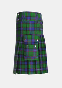 Utility_Storrie_Tartan_3107_kilt_left_image_with_pleated_design_and_adjustable_buckles_for_men