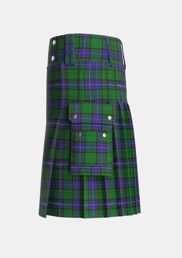 Utility_Storrie_Tartan_3107_kilt_left_image_with_pleated_design_and_adjustable_buckles_for_men