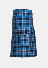 Utility_Strathclyde_Tartan_30_kilt_left_image_with_pleated_design_and_adjustable_buckles_for_men